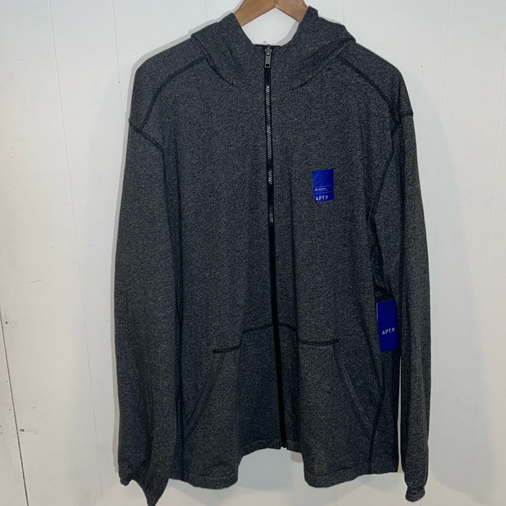 Apt 9 Gray & Black Water Repellent Reversible Hooded Jacket Size XXL NWT